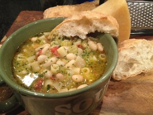 Pasta Fagioli with Fresh Pesto