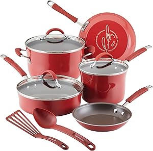 Rachael Ray Porcelain Enamel II Nonstick Cookware Set 10-Piece