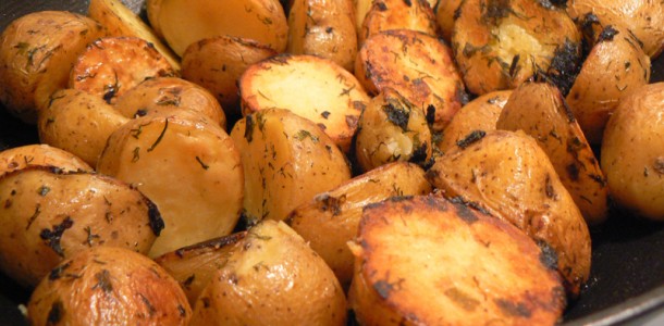 Roasted Potatoes with Dill and Green Onions